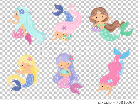 Six different movements of the mermaid 76810367