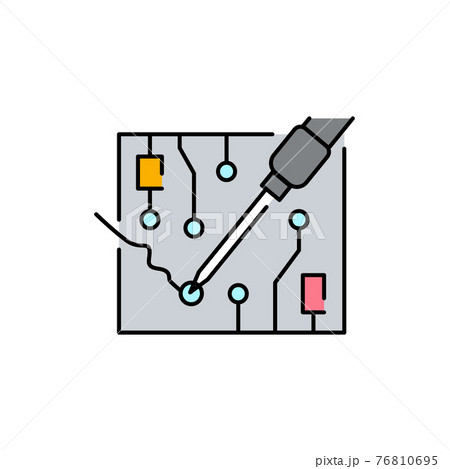 Soldering olor line icon. Pictogram for web page, mobile app, promo. 76810695