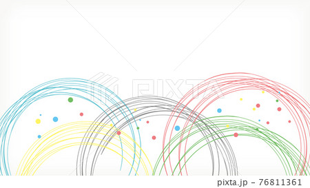美しい五色の曲線背景素材 美しい五色の曲線背景素材 76811361