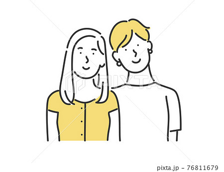 女性同士のカップルのイメージイラスト素材 女性同士のカップルのイメージイラスト素材 76811679