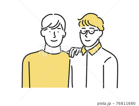男性同士のカップルのイメージイラスト素材 男性同士のカップルのイメージイラスト素材 76811680