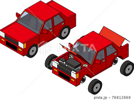 アイソメトリックの車　構造図 76812669