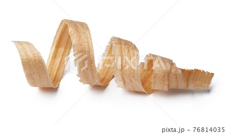 Wood shavings isolated on white background 76814035
