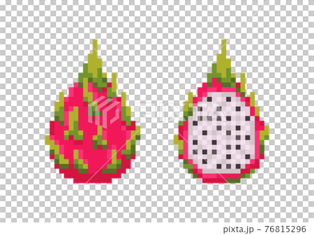 Pixel art dragon fruit icon set. Pixel retro game pitahaya and half dragon fruit icons. 8 bit or 16 bit dragon fruit with seeds icon for game or web design. Flat cute pink pixel fruit or berry vector. Pixel art dragon fruit icon set. Pixel retro game pitahaya and half dragon fruit icons. 8 bit or 16 bit dragon fruit with seeds icon for game or web design. Flat cute pink pixel fruit or berry vector. 76815296