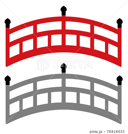 Japanese Style Bridge 2 Types Set Stock Illustration