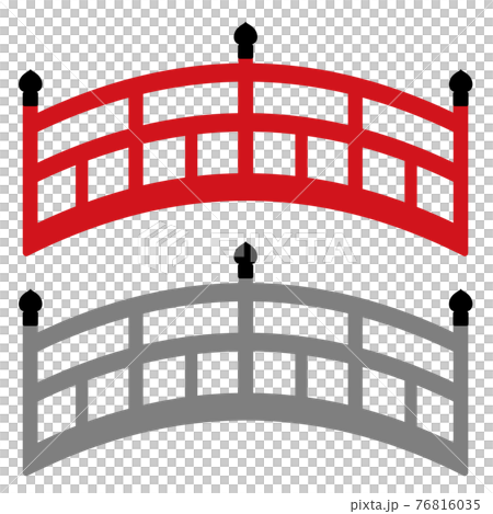 Japanese Style Bridge 2 Types Set Stock Illustration