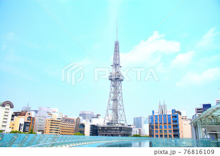 名古屋市、水の宇宙船とテレビ塔の風景 名古屋市、水の宇宙船とテレビ塔の風景 76816109