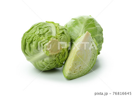 Fresh green cabbage isolated on white background Fresh green cabbage isolated on white background 76816645