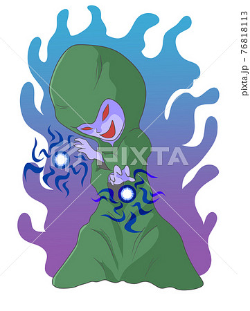 邪悪な魔法使い 禍々しいオーラのイラスト素材