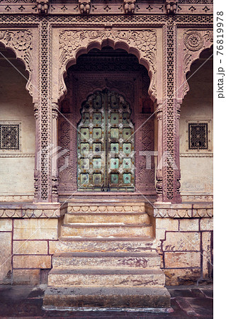 Arched gateway in Mehrangarh fort. Jodhpur, Rajasthan, India 76819978