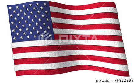 風になびくアメリカ合衆国国旗　星条旗 76822895