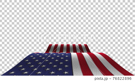 風になびくアメリカ合衆国国旗 星条旗のイラスト素材 7626