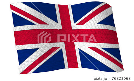 風になびくイギリス国旗　ユニオンジャック 76823068