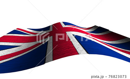 風になびくイギリス国旗　ユニオンジャック 76823073