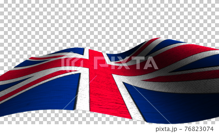 風になびくイギリス国旗 ユニオンジャックのイラスト素材