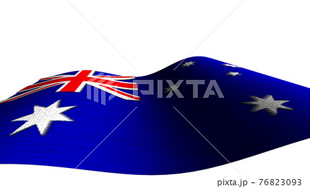 風になびくオーストラリア国旗のイラスト素材
