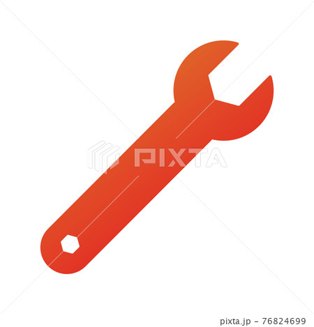 レンチ、工具、製作、メンテナンスのアイコンイラスト（グラデーション塗りバージョン） 76824699