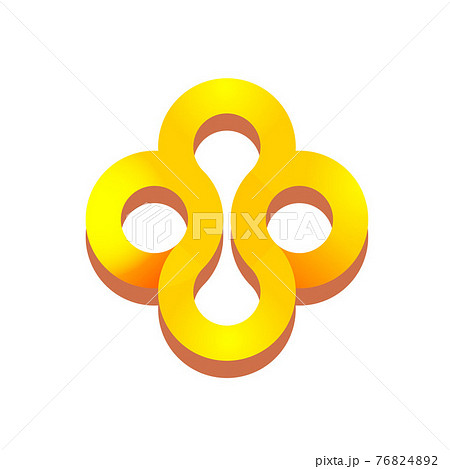 Abstract golden precious jewellery logo ornament vector icon concept, jewel geometric elegant loop insignia isolated on white clipart 76824892
