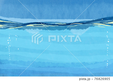 海面 水面 水彩 夏 背景 イラストのイラスト素材