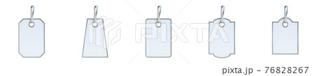 Set of five different shaped labels 3D 76828267