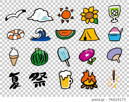 Summer icon set illustration 76829173