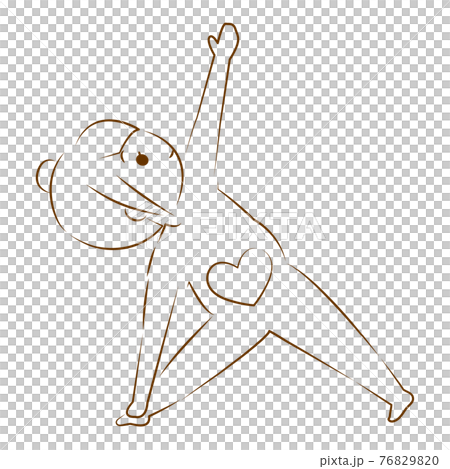 Line drawing illustration of a pregnant woman doing a yoga triangle pose Line drawing illustration of a pregnant woman doing a yoga triangle pose 76829820