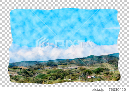 "Mt. Fuji" watercolor style picture letter seen from the Shinkansen Nozomi "Mt. Fuji" watercolor style picture letter seen from the Shinkansen Nozomi 76830420