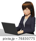 ノートパソコンでテレワークするビジネスウーマン 76830775