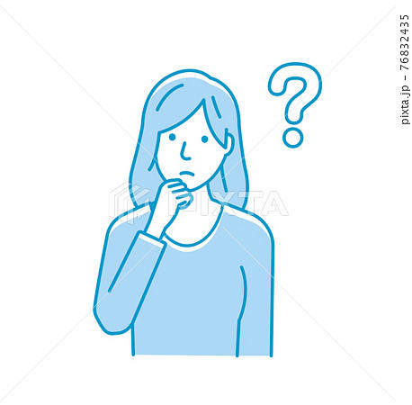 若い女性 上半身 ベクター イラスト / 疑問・クエスチョン・困っている 76832435
