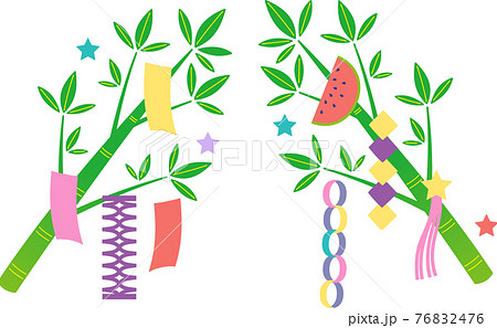 七夕飾り 左右 のイラスト素材