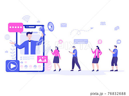 Social Media Marketing Illustration For のイラスト素材 7626