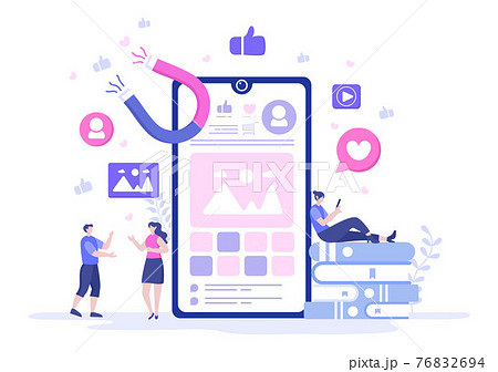 Social Media Marketing Illustration For Advertising Online Service Platform, Online Course, Analytic, Ad Management Software, Website 76832694