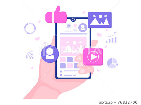 Social Media Marketing Illustration For のイラスト素材