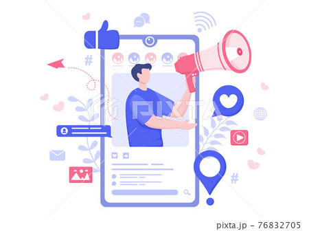 Social Media Marketing Illustration For のイラスト素材