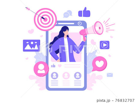 Social Media Marketing Illustration For のイラスト素材 Social Media Marketing Illustration For のイラスト素材