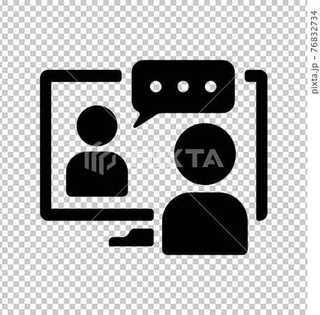 ビデオ会議・オンラインミーティング・ウェブセミナー ベクターアイコンイラスト ビデオ会議・オンラインミーティング・ウェブセミナー ベクターアイコンイラスト 76832734