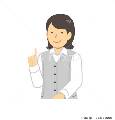 受付で働く女性 : 指を差す 受付で働く女性 : 指を差す 76833000