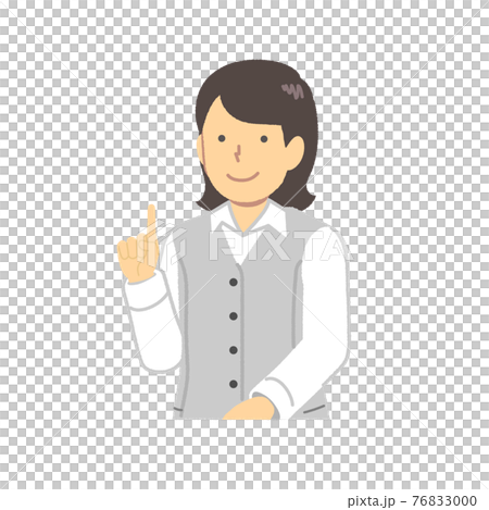 受付で働く女性 : 指を差す 受付で働く女性 : 指を差す 76833000