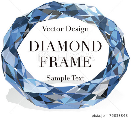 ダイヤモンドのフレーム　楕円形2ダイヤモンドのフレーム　楕円形1　ベクターイラスト　ベクターイラスト 76833348