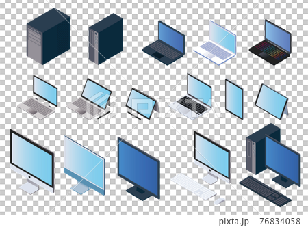 PC tablet set illustration PC tablet set illustration 76834058