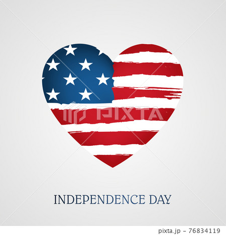 Heart sign with the outlines of the flag of America, a festive design element Heart sign with the outlines of the flag of America, a festive design element 76834119