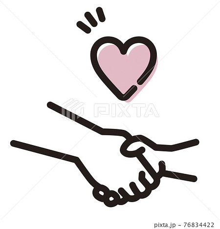 シンプル イラスト 握手する大人とこどものイラスト素材