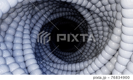 Abstract background with 3D vortex hole made of glossy balls or bubbles for wallpaper or cover. 3D illustration. Abstract background with 3D vortex hole made of glossy balls or bubbles for wallpaper or cover. 3D illustration. 76834900