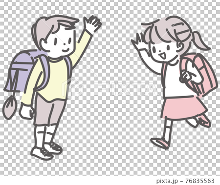 小學男孩和女孩的插圖 76835563