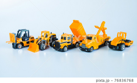 Set of Construction vehicles and heavy machinery.Industrial vehicles yellow truck. 76836768