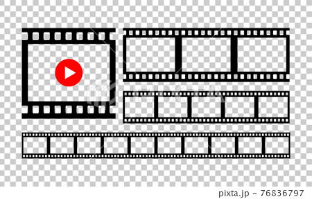 フィルム ネガ フレーム 動画 フリー 枠 セット のイラスト素材