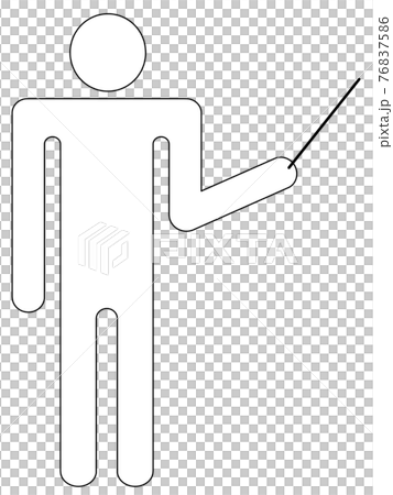 Stickman pointing with a pointer 76837586