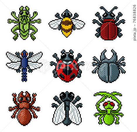 Bug Insect Pixel Art Video Game Beetle 8 Bit Icons 76838826