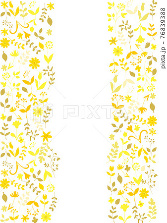 北欧風　植物シルエット（黄色ベース）フレーム 縦 76839388