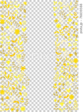 北欧風　植物シルエット（黄色ベース）フレーム 縦 76839388